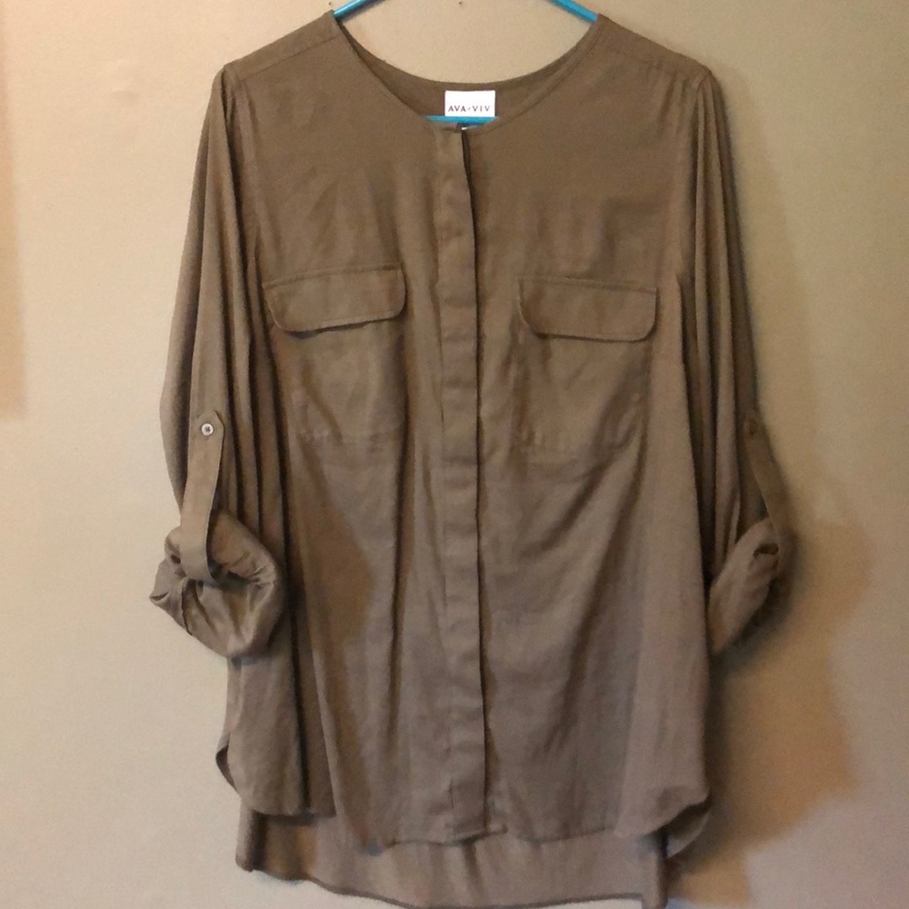 Super cute green button down